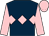 Dark blue, pink triple diamond, sleeves and cap (Hjw Partnership)