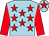 Light blue, red stars, red sleeves, light blue cap, red star (D N O'Connor)