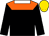 Black, orange yoke, white collar, gold cap (Glen Hill Farm)
