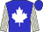 Blue, white maple leaf, beige and white stripes on sleeves (Autumn Hill Farms Racing Stables, Inc)
