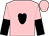 Pink, black heart, pink and black halved sleeves, pink cap (Jeanne Liddy)