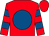 Red, royal blue ball, royal blue hoops on sleeves (Lima Horse Racing Llc)