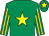 Emerald green, yellow star, striped sleeves and star on cap (Al Tareq Stud)