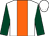 White, orange panel, dark green sleeves, white cap (Mylie Murphy)