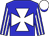 Blue, white maltese cross, striped sleeves, white cap, blue peak (Mr C J & Mrs M Van Der Merwe)