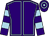 Purple, light blue seams, hooped sleeves and cap (Carbon Racing)