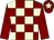 Maroon and beige check, maroon sleeves, maroon cap, beige star (Mrs M Chance)