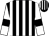 Black and white stripes, white sleeves, black armlets (Mr Les Dodds)