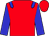 Red, blue epaulettes and sleeves, red cap (Mr L J & Mrs M J Erasmus)