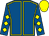 Royal blue, yellow seams, diamonds on sleeves, yellow cap (980 Racing)