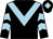 Black, light blue chevron, chevrons on sleeves, black cap, light blue diamond (Condover Racing)