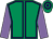 Emerald green, purple seams, mauve sleeves, emerald green and purple hooped cap (A Coombs & J W Rowley)