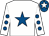 White, royal blue star, white sleeves, royal blue spots, royal blue cap, white star (G P And Miss S J Hayes)
