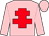 Pink, red cross of lorraine, pink cap (W Treacy)