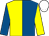 Royal blue & yellow halved, sleeves reversed, white cap (Fair Of Borris Syndicate)