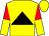 Yellow, black triangle, red and yellow halved sleeves (Valene Farms Llc)