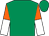 Emerald green, orange and white halved sleeves (Ourselves Alone)