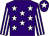 Purple, white stars, striped sleeves and star on cap (Mr Denis Gallagher)