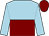 LIGHT BLUE and MAROON halved horizontally, MAROON cap (H E Sherida Al-kaabi)