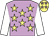 Lilac, primrose stars, white sleeves, primrose cap, lilac stars (Mr D J & Mrs L Donaldson & Mr G R Sadleir)