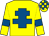 Yellow, royal blue cross of lorraine, royal blue armlet, check cap (Mrs Imelda O'Riordan)