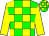 Green and yellow blocks, yellow sleeves, (Robert Kinsley)
