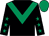 Black, emerald green chevron, black sleeves, emerald green stars and cap (Profit Pony Racing)