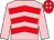 Pink & red chevrons, pink sleeves, red cap, pink spots (Adam Lord & R Regan)