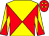 Red & yellow diabolo, yellow diamonds on cap (John Long)