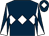 Dark blue, white triple diamond, diabolo on sleeves and diamond on cap (Mrs Jackie Jones)