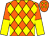 Orange and yellow diamonds, halved sleeves (Mrs Mette Campbell-Andenaes)