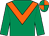 Emerald green, orange chevron, quartered cap (Mr Irvin S Naylor)