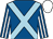 Royal blue, light blue cross belts, royal blue and white striped sleeves, white cap (Teneri Farms Inc)