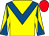 Yellow, royal blue chevron, diabolo on sleeves, red cap (Mr C Hallahan)