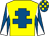 Yellow, royal blue cross of lorraine, white sleeves, royal blue diabolo, royal blue & yellow check cap (Michael F Broderick)