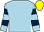 Light blue, light blue & dark blue hooped sleeves, yellow cap (Mrs C McAlister)