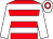 Red & white hooped, white slvs, white cap with red hoop (J C Condon)
