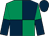 Dark blue & emerald green quartered, halved sleeves, dark blue cap (G Ramsey)