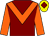 Maroon, orange chevron & sleeves, yellow cap, maroon diamond (M P Fitzgerald)