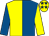 Royal blue & yellow halved, sleeves reversed, yellow cap, royal blue stars (Miss M Kavanagh)