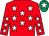 Red, white stars, emerald green cap, white star (Maurice M Burns)