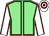 Light green, maroon seams, white sleeves, maroon seams, hooped cap (Moukey Ltd & Partner)