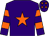 Purple, orange star, hooped sleeves and stars on cap (Judy Craymer & Nick Skelton)