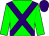 Green body, purple saint's cross andre, green arms, purple cap (R Monnier)
