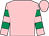 Pink, pink & emerald green hooped sleeves, pink cap (Stanley G Watson)
