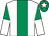 White, emerald green panel, halved sleeves, emerald green cap, white star (P & T Stapleton Limited)