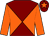 Maroon and orange diabolo, orange sleeves, maroon cap, orange star (The Eyre Family)
