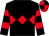 Black, red triple diamond, hooped sleeves, quartered cap (John Troy)