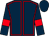 Dark blue, red seams, red armlet, dark blue cap (Amethyst Syndicate & J P Foley)