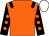 Orange, black epaulets, black sleeves, orange spots, white cap (Mr D Laverty)